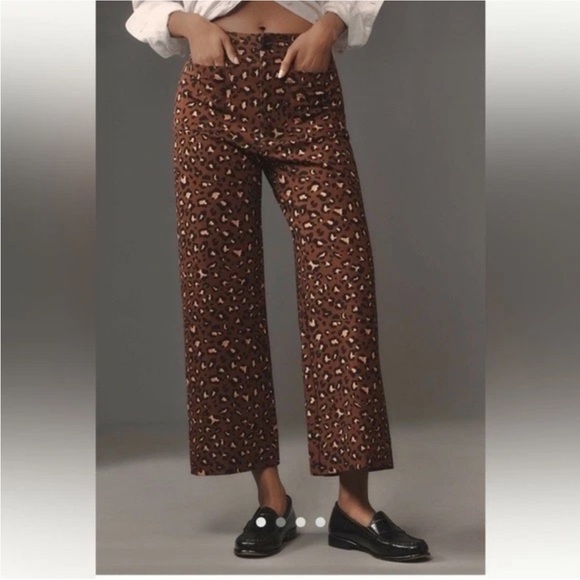 Maeve Pants - Maeve Colette Leopard Print Wide-Leg Pants